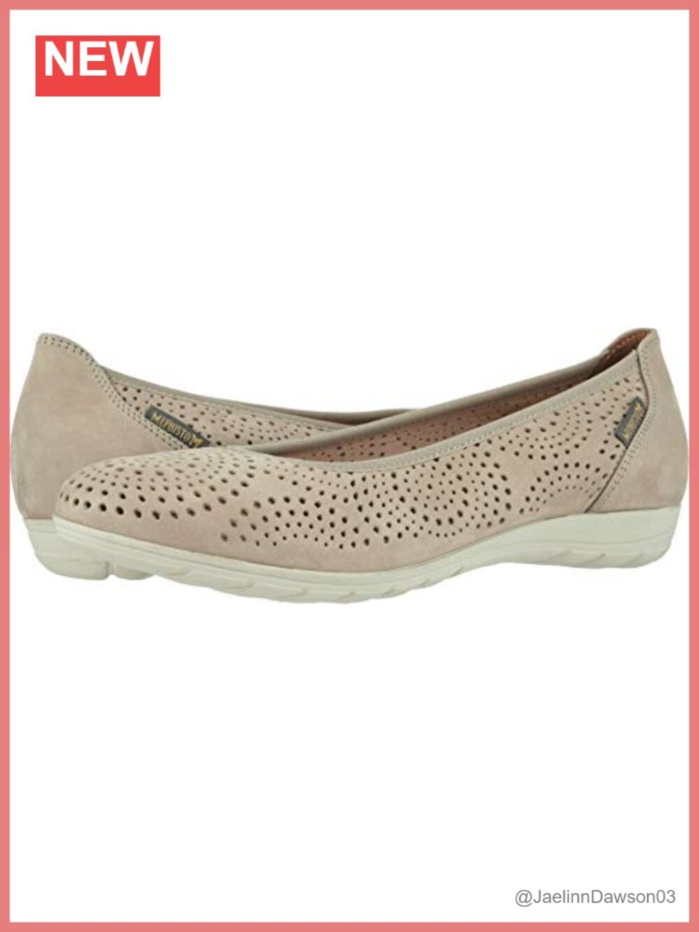 Mephisto Elsie Perf Nubuck Leather Ballet Flat Slip-On